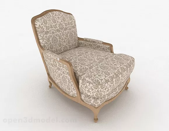 Brown Pattern Single Sofa Furniture Design 3d model Brown Pattern Single Sofa Furniture Design 3d model
