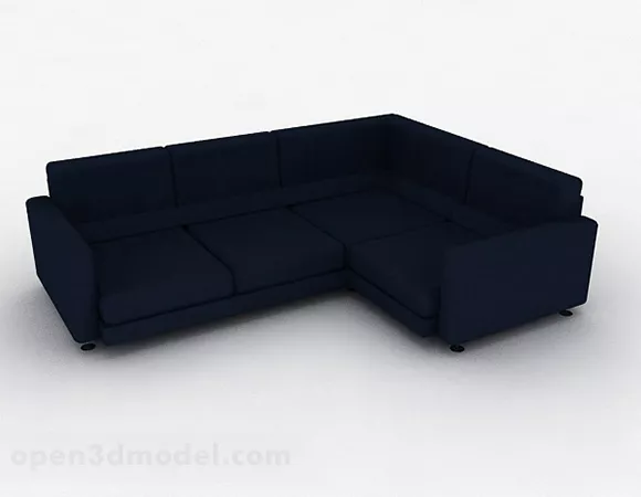 Blue Multi-seats Sofa Furniture Design 3d model Blue Multi-seats Sofa Furniture Design 3d model