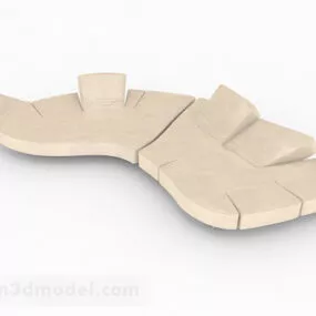 Yellow Multi-seats Sofa Furniture Design V1 3d model