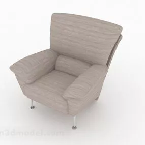 Brown Minimalist Single Sofa Furniture Design 3d model