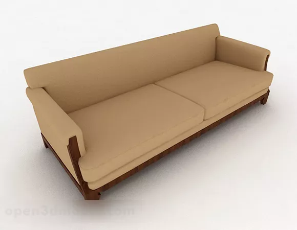 Minimalist Multi-seats Brown Sofa 3d model Minimalist Multi-seats Brown Sofa 3d model