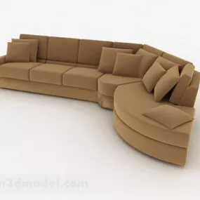 Brown Multi-seats Sofa Furniture Design 3d model