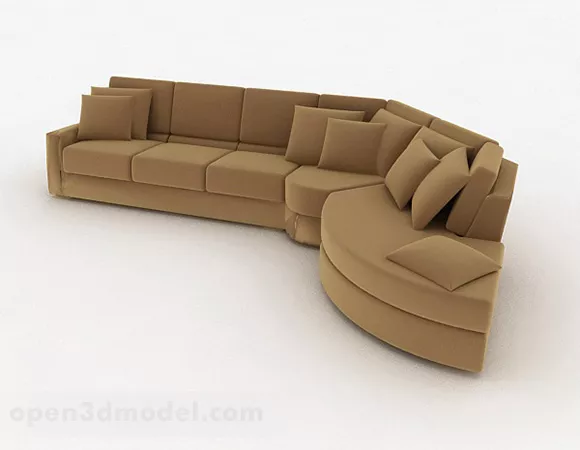 Brown Multi-seats Sofa Furniture Design 3d model Brown Multi-seats Sofa Furniture Design 3d model