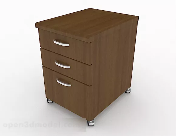 Brown Wooden Bedside Table Furniture V1 3d model Brown Wooden Bedside Table Furniture V1 3d model