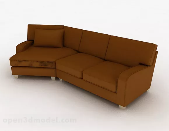 Brown Multi-seats Sofa Home Furniture 3d model Brown Multi-seats Sofa Home Furniture 3d model