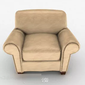 Brown Home Single Sofa Furniture Design 3d model