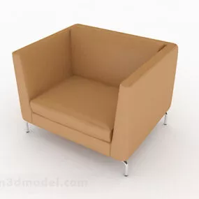 Brown Minimalist Single Sofa Furniture Design V1 3d model