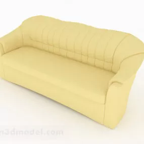 Yellow Two-seat Sofa Furniture Design 3d model
