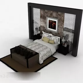 Home Double Bed Furniture Design V1 3d model