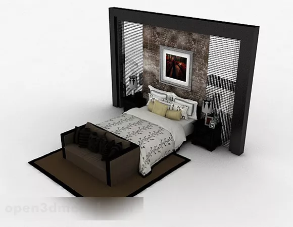 Home Double Bed Furniture Design V1 3d model Home Double Bed Furniture Design V1 3d model
