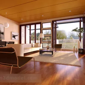 Modern Living Room Furniture Design Interior 3d model