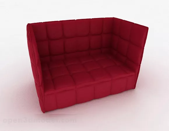 Rose Red Double Sofa Furniture Design 3d model Rose Red Double Sofa Furniture Design 3d model