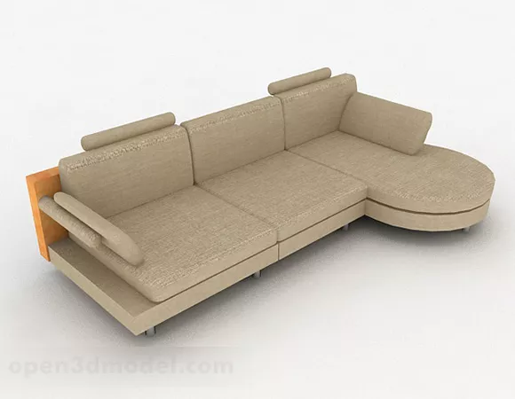 Light Brown Multi-seater Sofa Furniture Design 3d model Light Brown Multi-seater Sofa Furniture Design 3d model