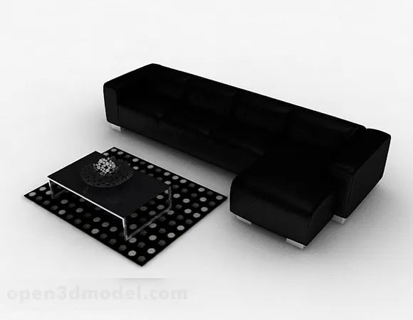Black Multi-seats Sofa Furniture Design V3 3d model Black Multi-seats Sofa Furniture Design V3 3d model