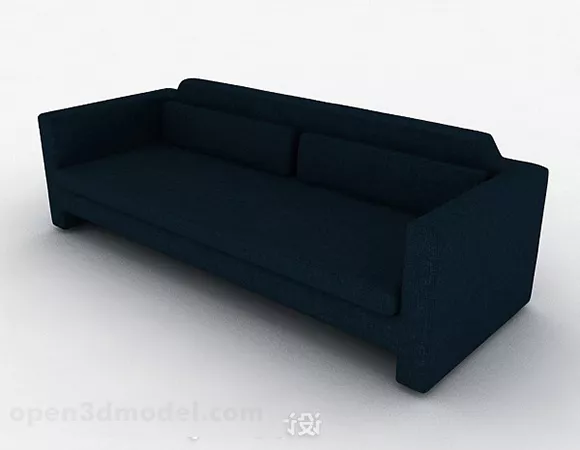Blue Style Double Sofa Furniture Design 3d model Blue Style Double Sofa Furniture Design 3d model