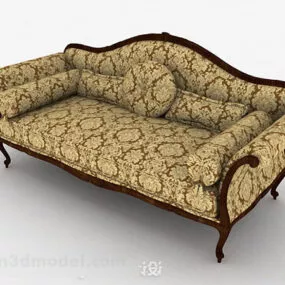 Yellow Double Sofa European Furniture 3d model