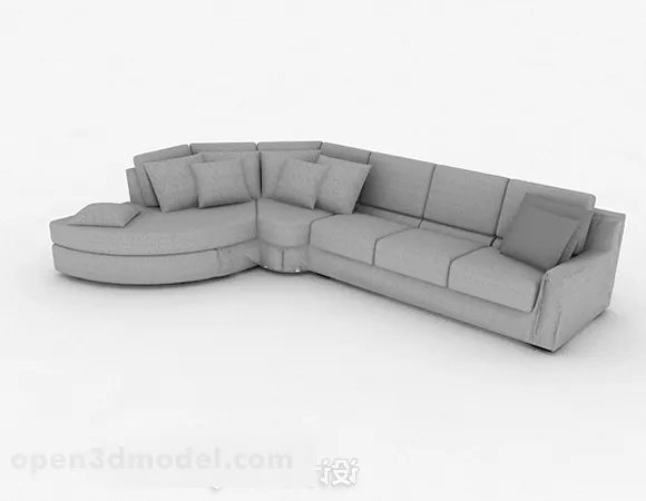 Gray Multi-seats Sofa Furniture Design 3d model Gray Multi-seats Sofa Furniture Design 3d model