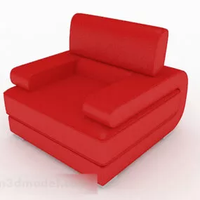 Red Minimalist Single Sofa Furniture Design V2 3d model