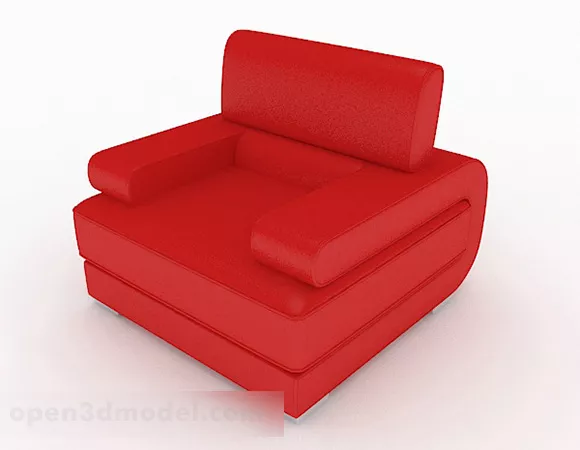 Red Minimalist Single Sofa Furniture Design V2 3d model Red Minimalist Single Sofa Furniture Design V2 3d model