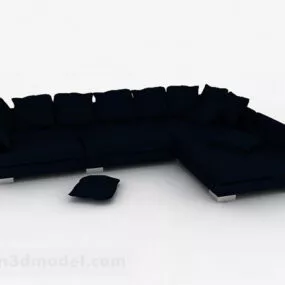 Blue Multi-seats Sofa Furniture Design V2 3d model