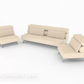 Brown Sofa Set Furniture Design 3d model