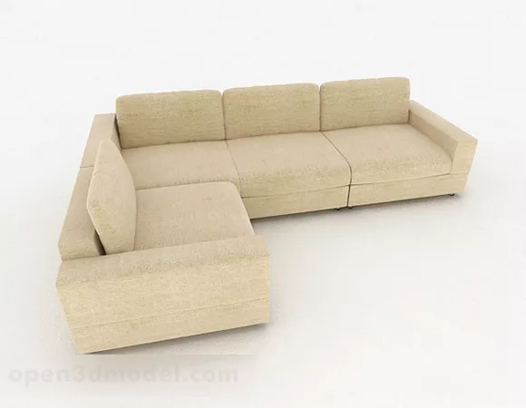 Yellow Minimalist Multi-seats Sofa Design 3d model Yellow Minimalist Multi-seats Sofa Design 3d model
