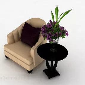 Yellow Home Sofa Furniture Design 3d model