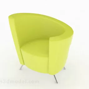 Yellow Minimalist Single Sofa Decor V1 3d model