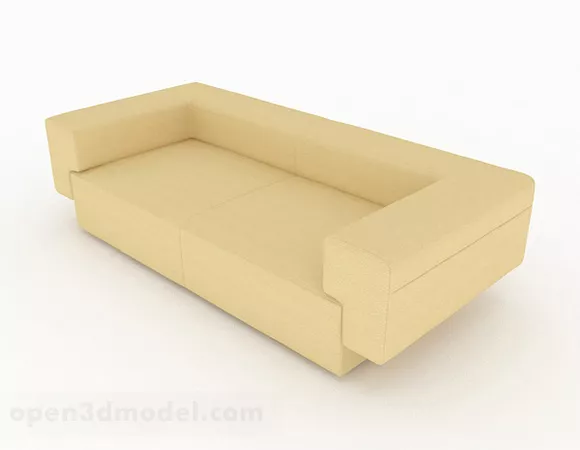 Yellow Sofa Two-seat 3d model Yellow Sofa Two-seat 3d model