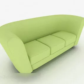 Green Minimalist Multi-seats Sofa Decor 3d model