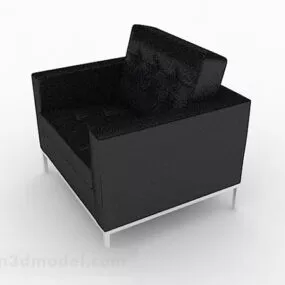 Black Minimalist Single Sofa Decor V1 3d model