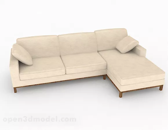 Light Brown Multi-seats Sofa Decor 3d model Light Brown Multi-seats Sofa Decor 3d model