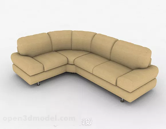 Yellow Multi-seats Sofa Decor 3d model Yellow Multi-seats Sofa Decor 3d model