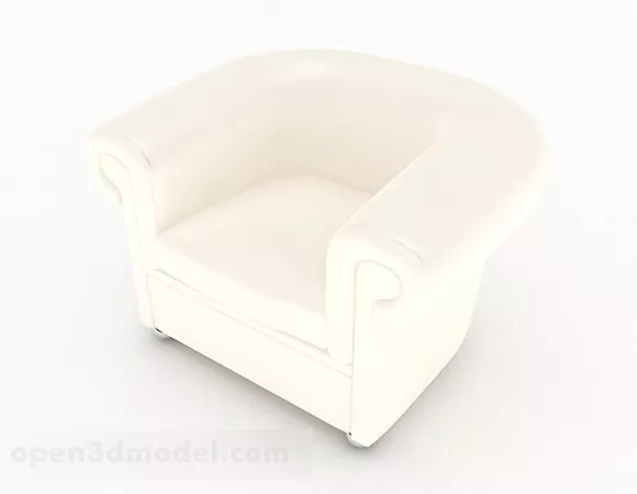 White Minimalist Single Sofa Decor 3d model White Minimalist Single Sofa Decor 3d model