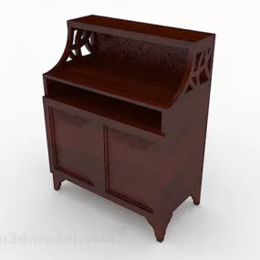 Brown Office Cabinet Decor 3d model