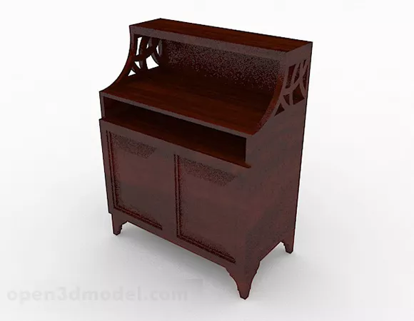 Brown Office Cabinet Decor 3d model Brown Office Cabinet Decor 3d model