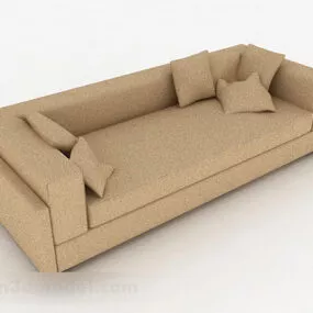Brown Multi-seats Sofa Decor V1 3d model