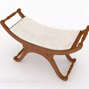 Brown Wooden Lounge Chair Decor 3d model