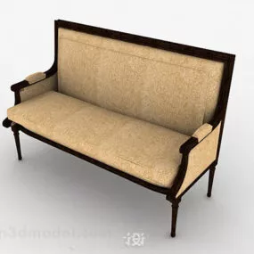 Yellow Two-seat Sofa Decor 3d model
