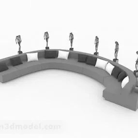 Multi-seats Sofa Decor 3d model