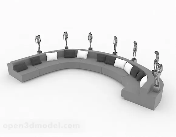Multi-seats Sofa Decor 3d model Multi-seats Sofa Decor 3d model