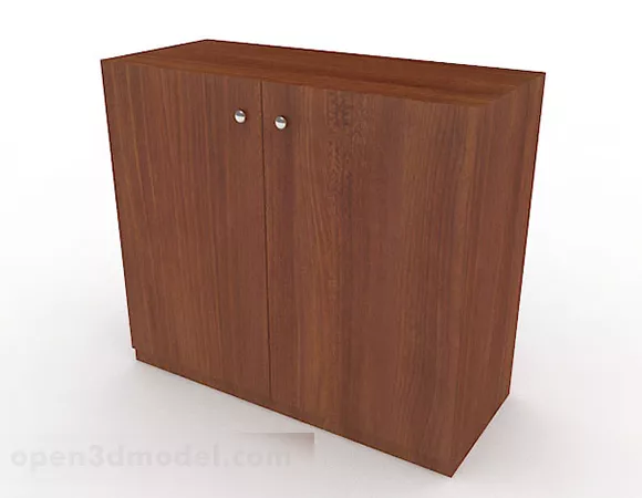 Brown Wooden Entrance Cabinet Decor 3d model Brown Wooden Entrance Cabinet Decor 3d model