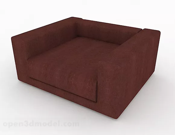 Dark Red Single Sofa Decor 3d model Dark Red Single Sofa Decor 3d model