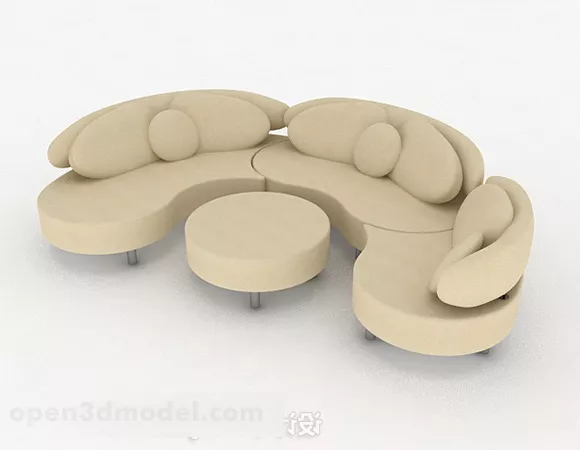 Half Round Multi-seats Sofa Decor 3d model Half Round Multi-seats Sofa Decor 3d model