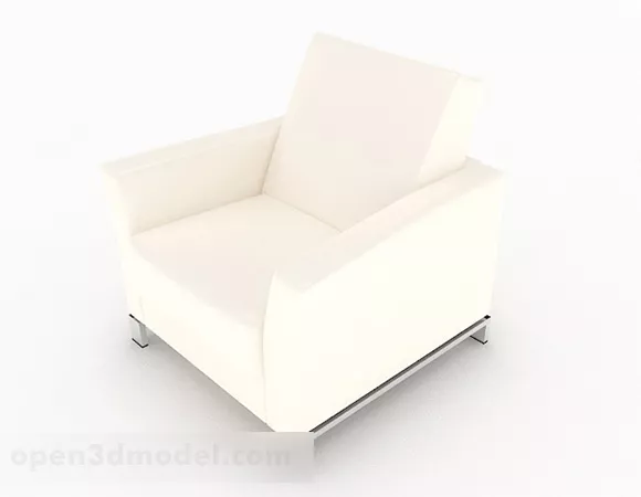 Minimalist Single Sofa White Color 3d model Minimalist Single Sofa White Color 3d model
