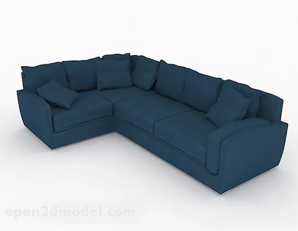 Blue Multi-seats Sofa Decor 3d model Blue Multi-seats Sofa Decor 3d model