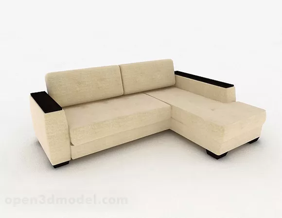 Beige Multi-seats Sofa Decor 3d model Beige Multi-seats Sofa Decor 3d model