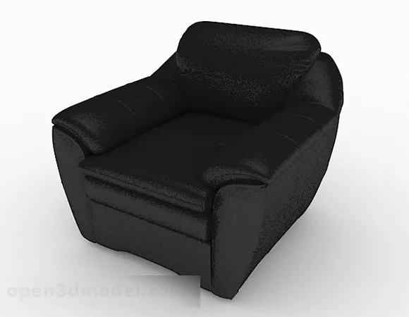 Black Leather Sofa Chair Furniture 3d model Black Leather Sofa Chair Furniture 3d model