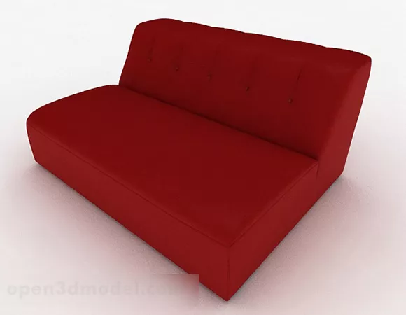 Red Fabric Minimalist Sofa Furniture 3d model Red Fabric Minimalist Sofa Furniture 3d model