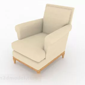 Light Brown Minimalist Sofa Chair 3d model